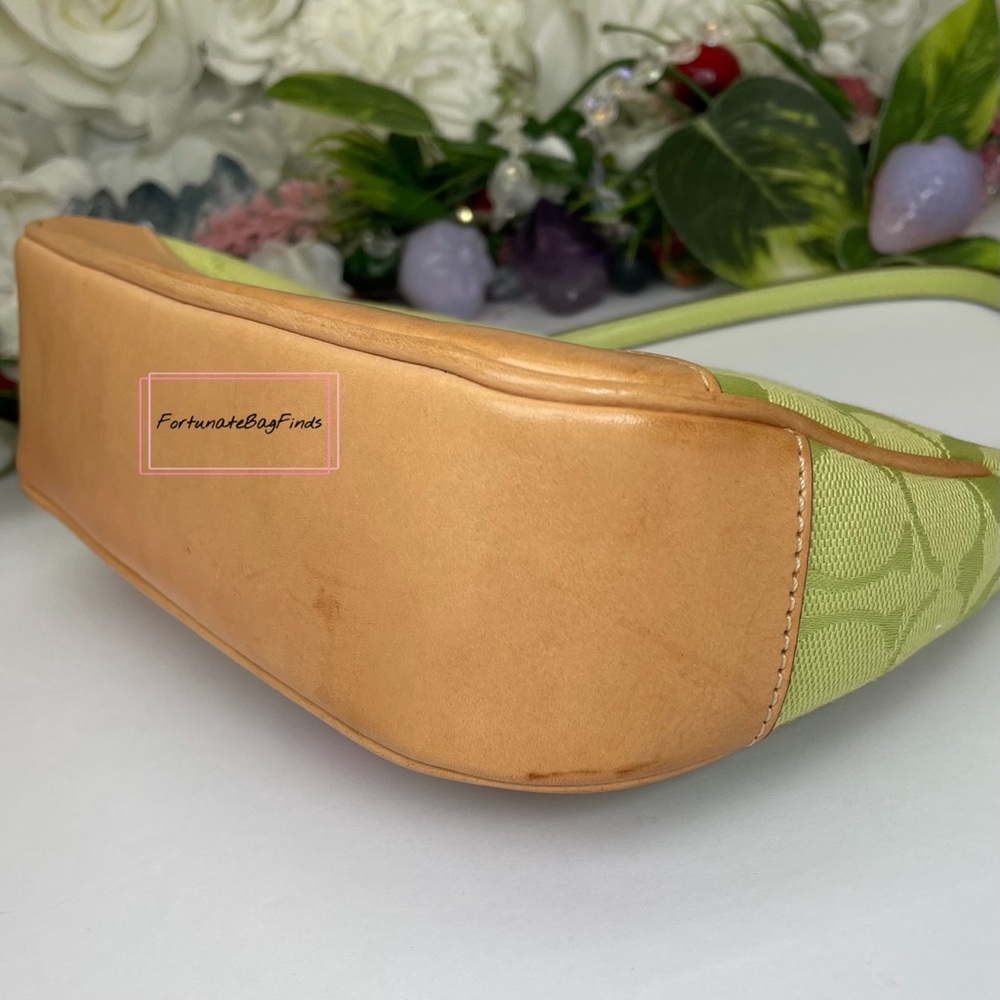 Green Y2K Vintage Coach 6094 Demi Pochette Pouch Mini Bag Strawberry Charm SET - Picture 11 of 14
